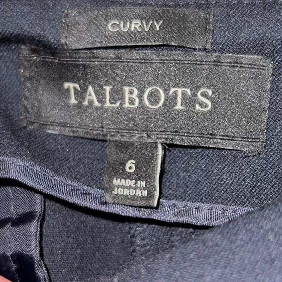 Talbots Curvy Fit Navy Blue Dress Pants Trousers Career Work Size 6 Jordan - Picture 5 of 16